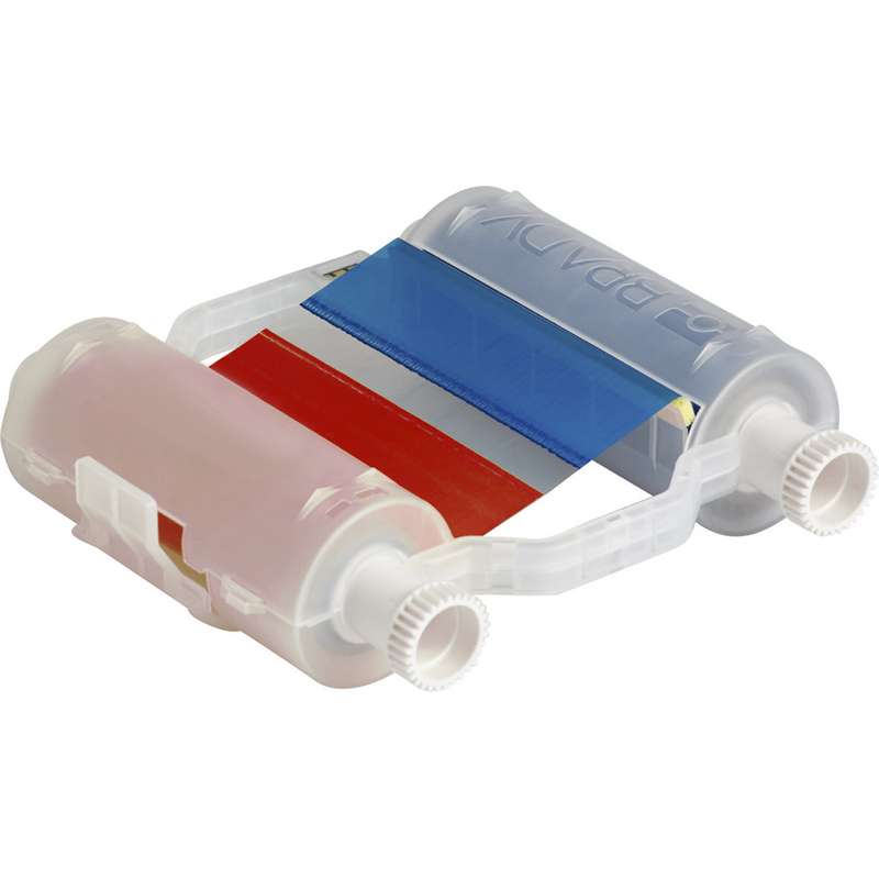B30 Series Heavy-Duty Multi-Color Print Ribbon, 4.33" x 200', Red/Blue