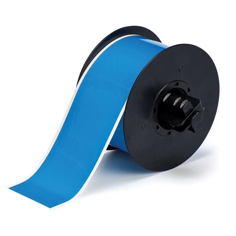 B30 Series Polyester Labels with Low-Halide Content, Light Blue, B-569, 0.5 in x 100 ft per Roll