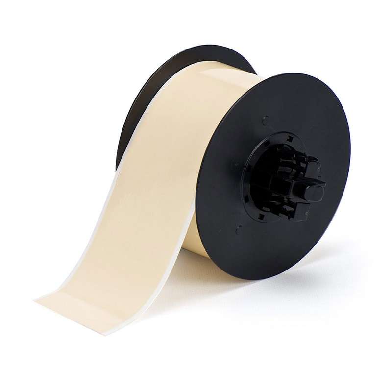 B30 Series Polyester Labels with Low Halide Content, Tan, B-569, 2.25 in x 100 ft per Roll