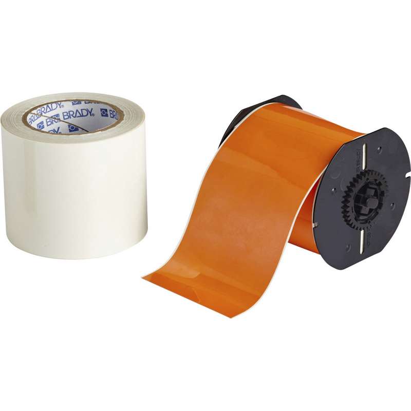B30 Series ToughStripe® Printable Floor Marking Tape with Ultra-Aggressive Adhesive, 4" x 100', Orange