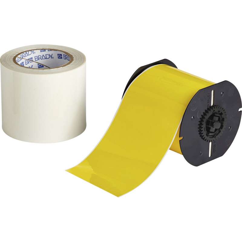 B30 Series ToughStripe® Printable Floor Marking Tape with Ultra-Aggressive Adhesive, 4" x 100', Yellow