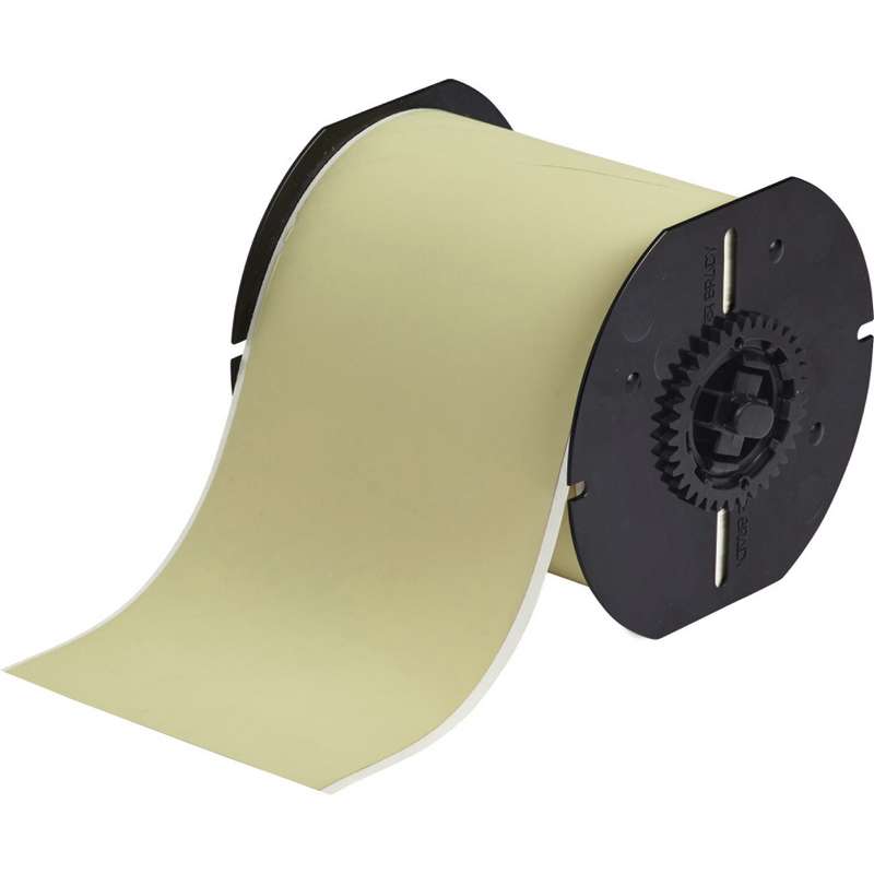 B30 Series Polyimide High Temperature Label Material, 4" x 130', Amber