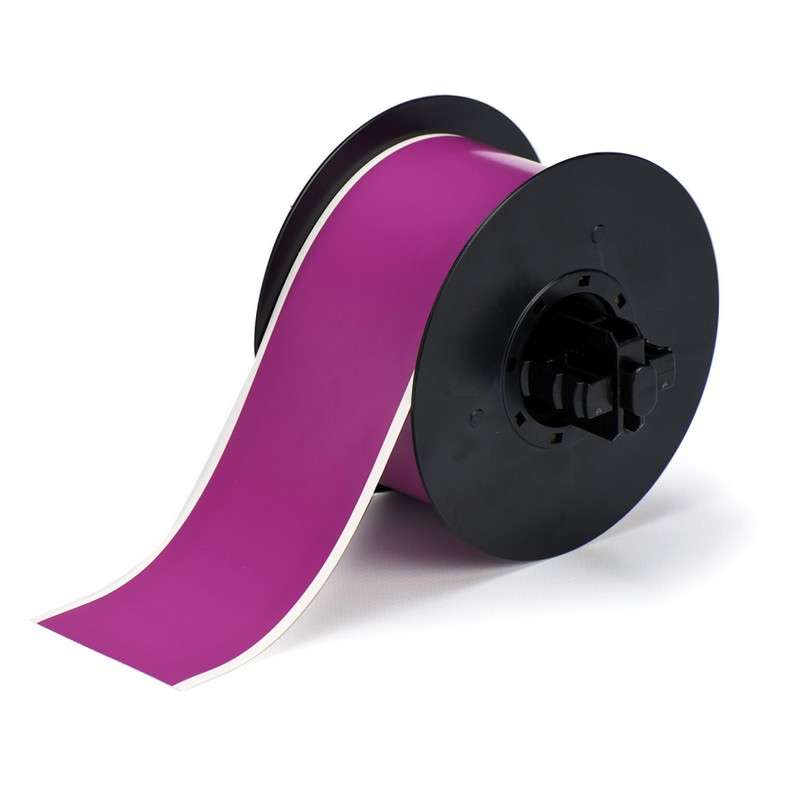 B30 Series Polyester Labels with Low Halide Content, Purple, B-569, 4 in x 100 ft per Roll