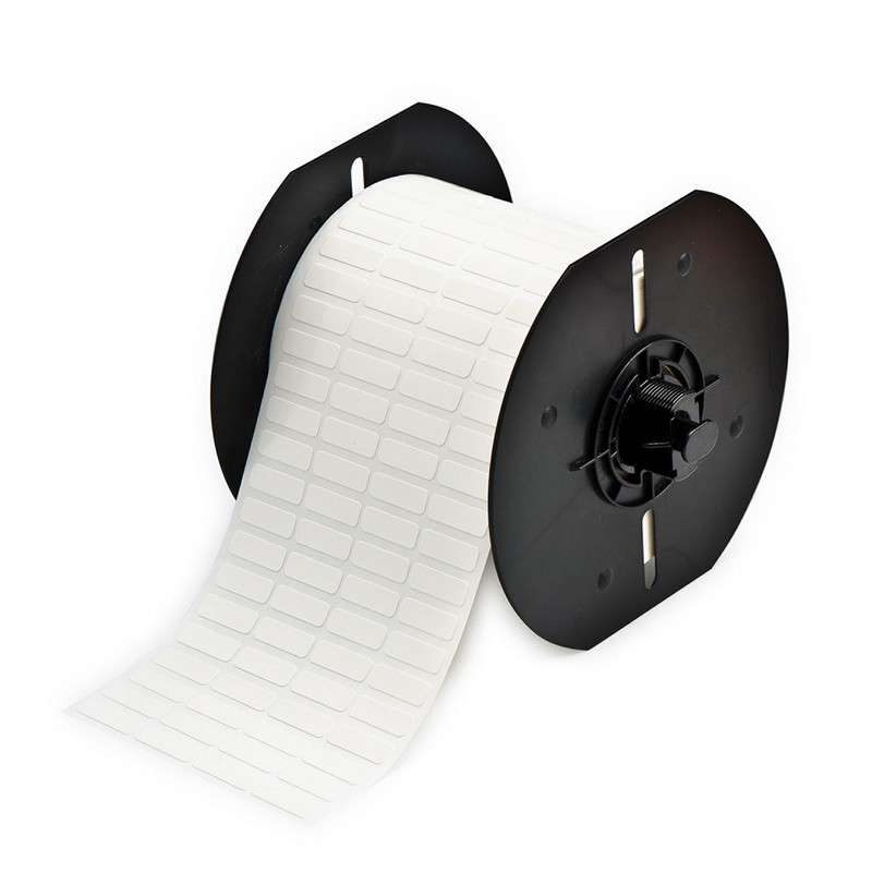 BBP33 Repositionable Vinyl Cloth Wire Markers, Gloss White, 3/4" x 1/4", 5000 per Roll
