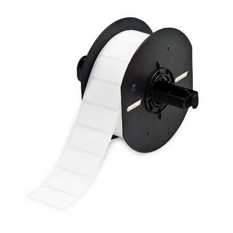 BBP33 Nylon Cloth Wire Markers with Permanent Acrylic Adhesive, Matte White, 3/4" x 1-1/2", 1500 per Roll