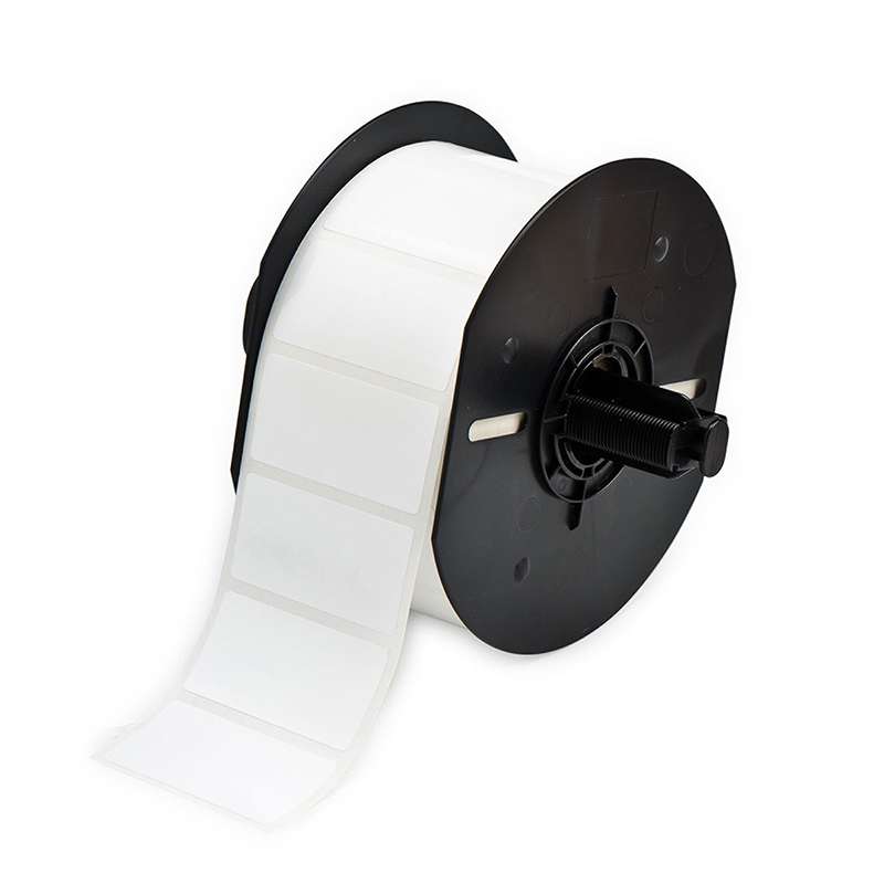 BBP33 Polyester Labels with Permanent Acrylic Adhesive, Gloss White, 2" x 1", 1500 per Roll