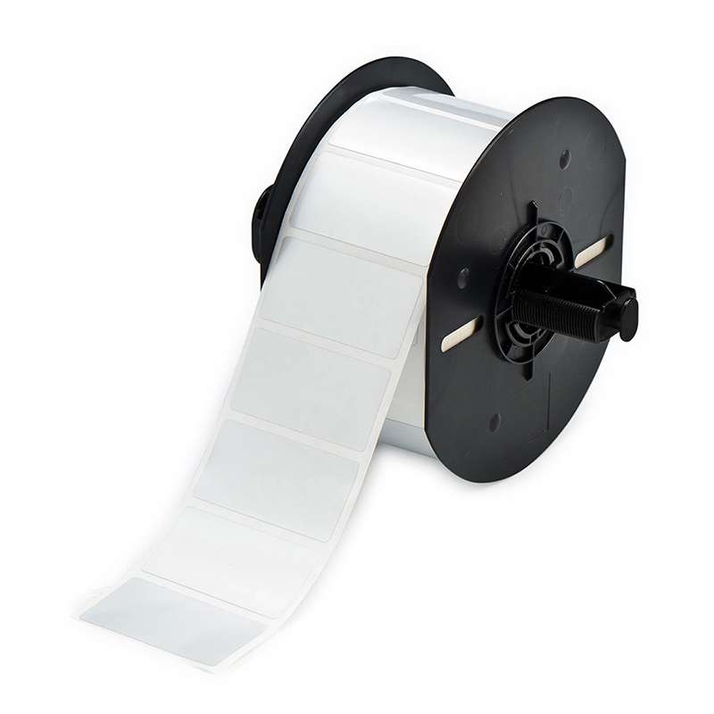 BBP33 Metalized Polyester Labels with Permanent Acrylic Adhesive, Gloss Silver, 2" x 1", 1500 per Roll