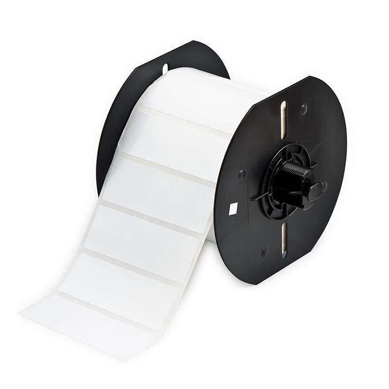 BBP33 Polyester Labels with Permanent Acrylic Adhesive, Gloss White, 3" x 1", 1500 per Roll
