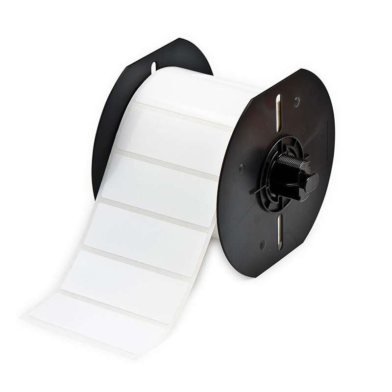 BBP33 Aggressive Adhesive Polyester Labels, Gloss White, 3" x 1", 1500 per Roll