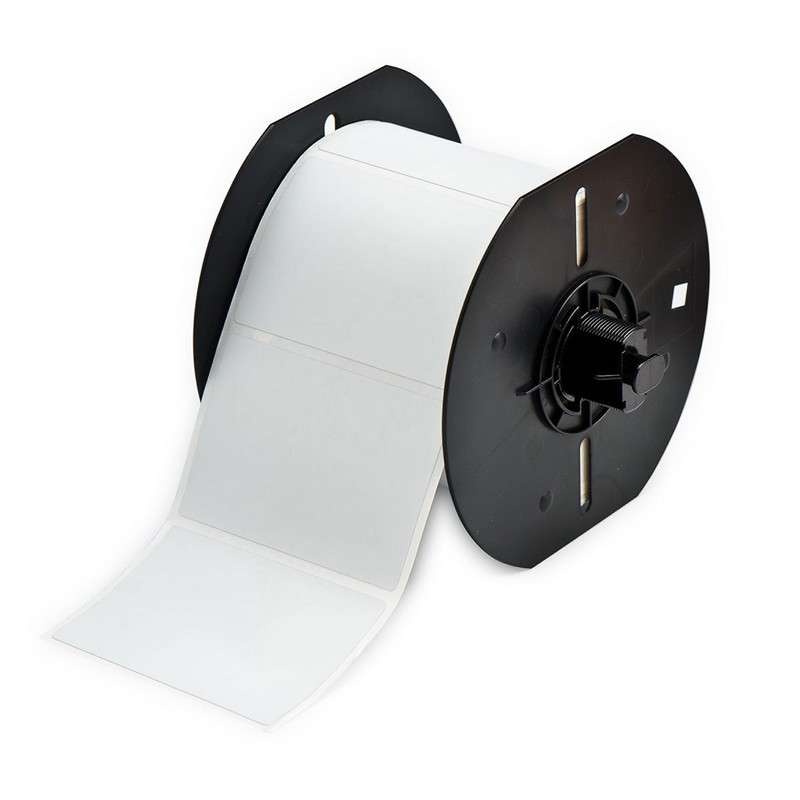 BBP33 Metalized Polyester Labels with Permanent Acrylic Adhesive, Matte Light Gray, 3" x 2", 500 per Roll