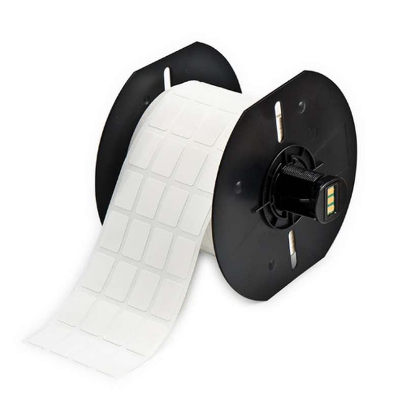 BBP33 Nylon Cloth Wire Markers with Permanent Acrylic Adhesive, Matte White, 1/2" x 3/4", 1500 per R