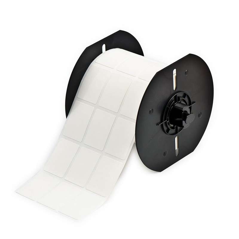 BBP33 Repositionable Vinyl Cloth Wire Markers, Gloss White, 1" x 1-7/16", 2300 per Roll