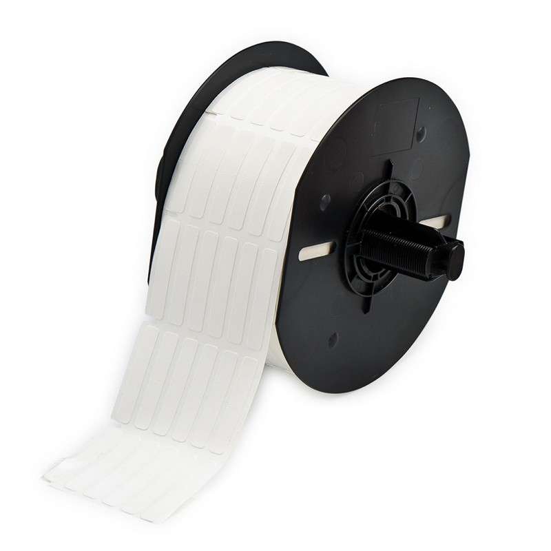 BBP33 Repositionable Vinyl Cloth Wire Markers, Gloss White, 1/4" x 1-7/16", 2500 per Roll