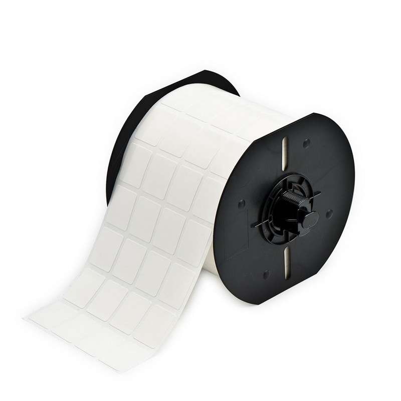 BBP33 Repositionable Vinyl Cloth Wire Markers, Gloss White, 3/4" x 15/16", 2500 per Roll