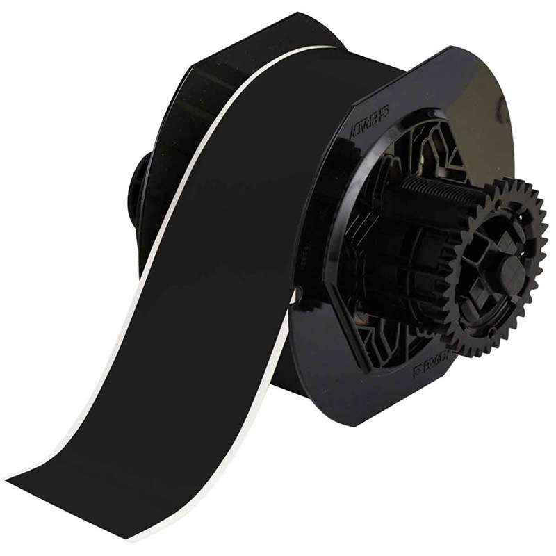 B33 Continuous Weather Resistant Outdoor Polyester Labels, Black, 2" X 100'