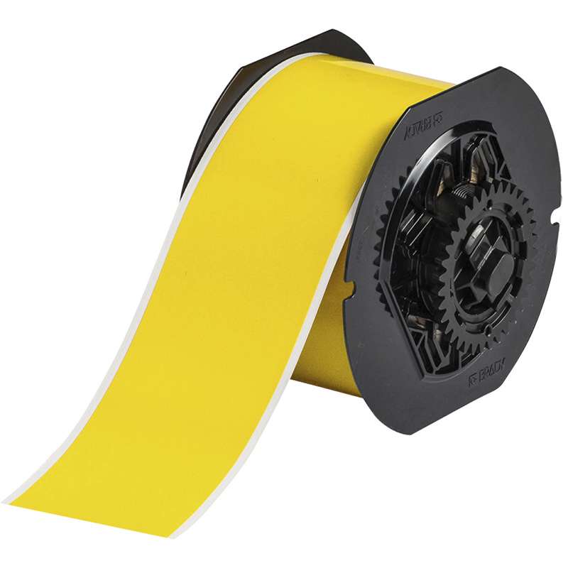 B33 Continuous Weather Resistant Outdoor Polyester Labels, Yellow, 2" X 100'