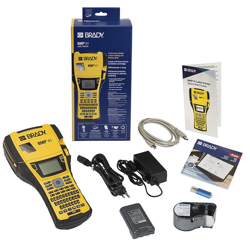 Label Printer Starter Kit, BMP41, 300 DPI, 1" Label Width