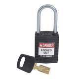 SafeKey Compact Nylon Padlock, Keyed Different, Black, 1" Aluminum Shackle redirect to product page