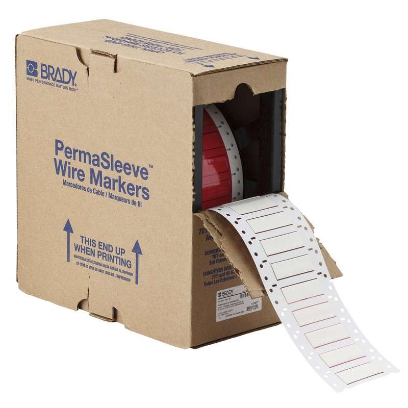 PermaSleeve HX Heat Shrink Polyolefin Wire Marking Sleeves, 0.984" x 0.622", White, 2000 per Roll