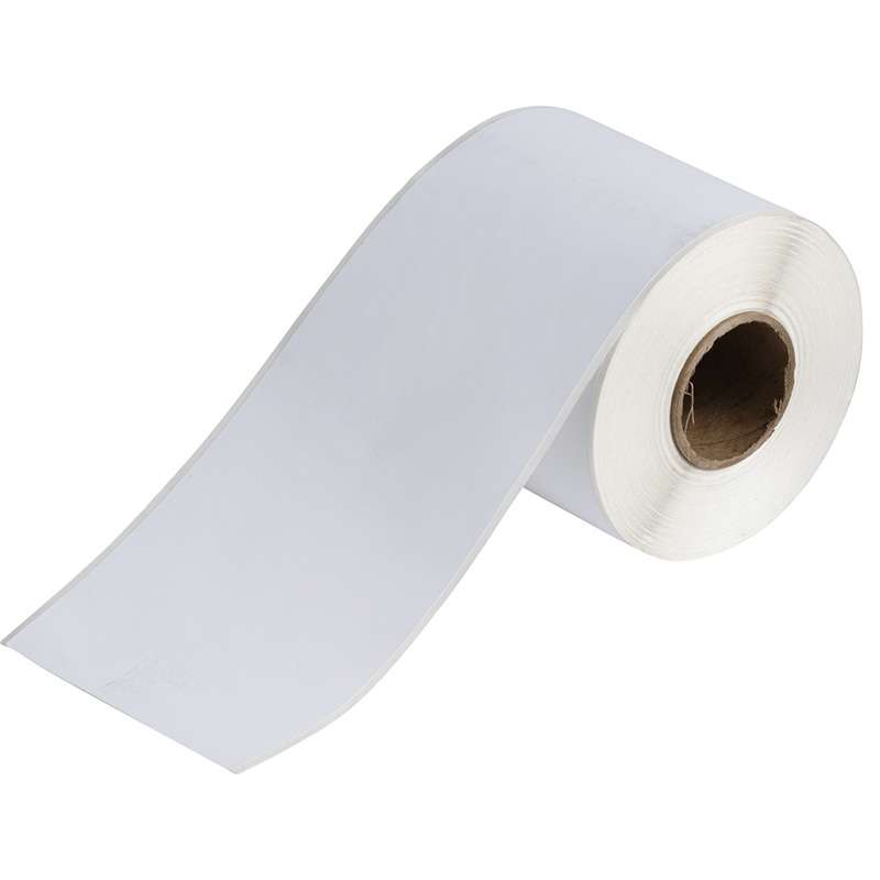 BradyJet J2000 UL Approved Polyester Printer Labels, White, 4" X 100'
