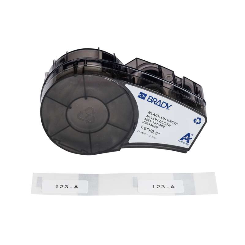 M21 Series Pre-sized High-Adhesion Nylon Labels 0.5" H x 1" W BK/WH