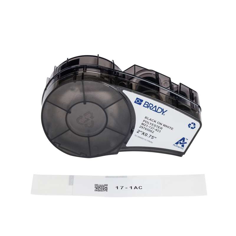 M21 Series Pre-sized Harsh-Environment Polyester Labels 0.75in H x 2in W BK/WH