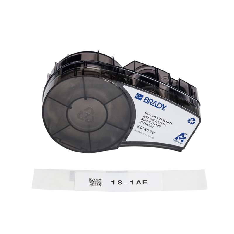 M21 Series Pre-sized High-Adhesion Nylon Labels 0.75" H x 2" W BK/WH
