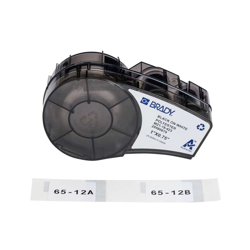 M21 Series Pre-sized Harsh-Environment Polyester Labels 0.75" H x 1" W BK/WH