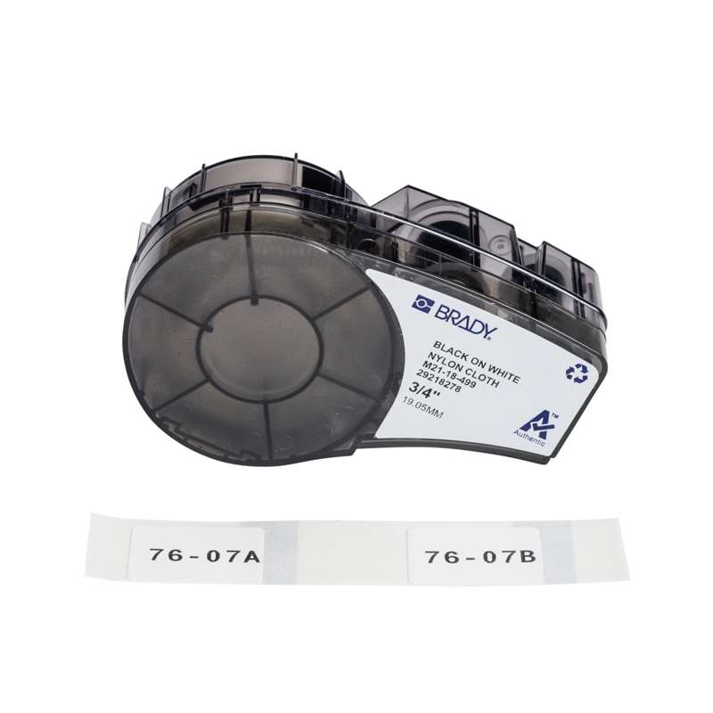M21 Series Pre-sized High-Adhesion Nylon Labels 0.75" H x 1" W BK/WH
