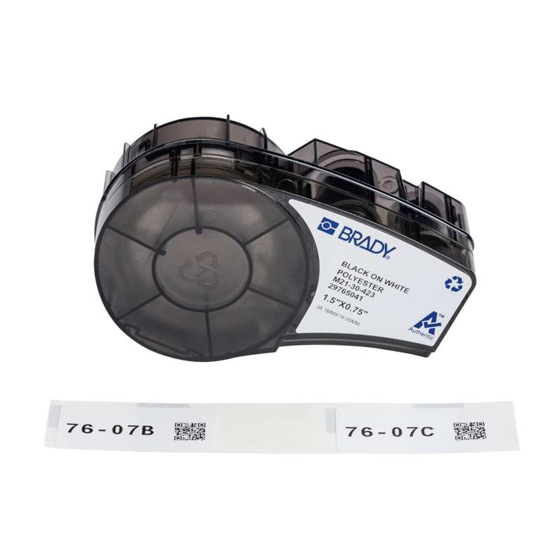 M21 Series Pre-sized Harsh-Environment Polyester Labels 0.75in H x 1.5in W BK/WH