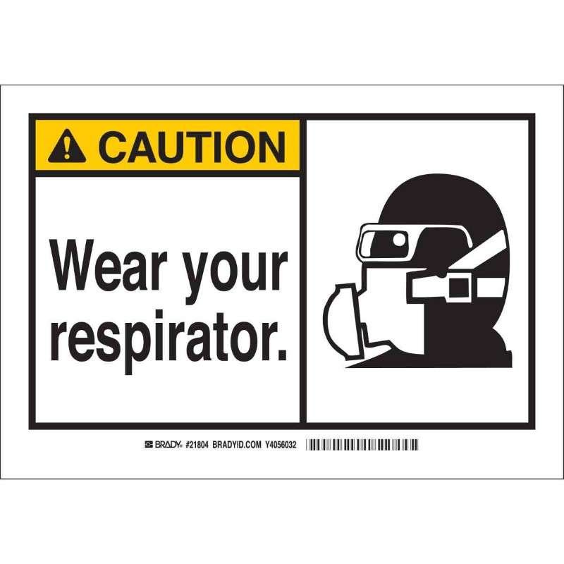 CAUTION Wear Your Respirator Sign, 10 X 14"