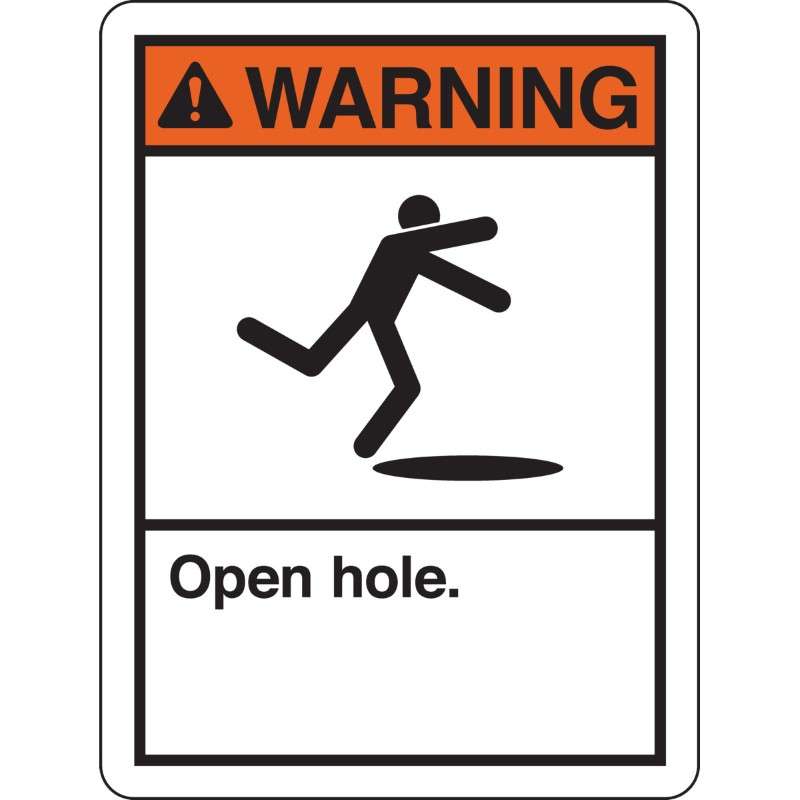B302 Safety Signs, Black/Orange on White, 12" x 9"