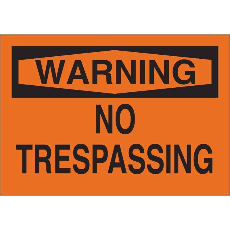 WARNING-Keep Off Sign, Black on Orange, 7 x 10"