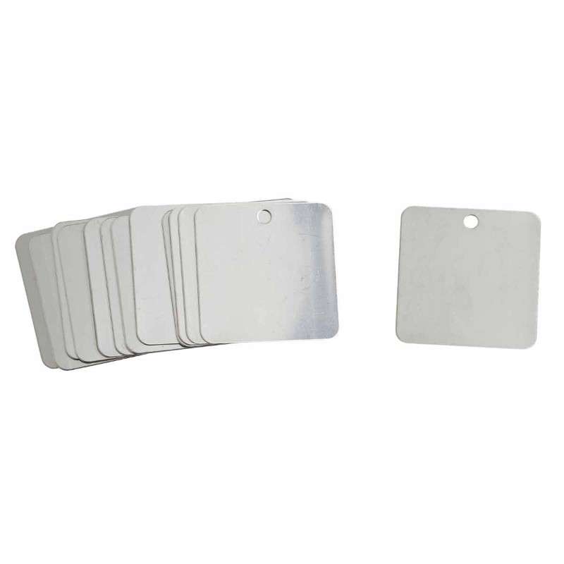 Blank Stainless Steel Tags,  2 X 2", Silver