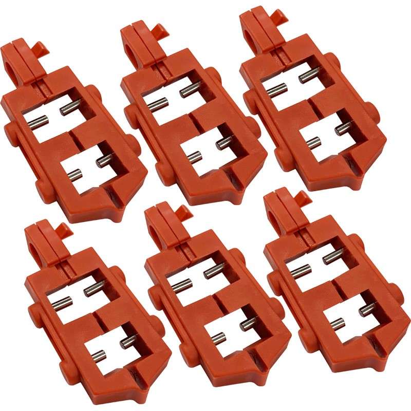 Snap-On Circuit Breaker Lockout. 120 Volt, Red, 2.14 x 1.19 x .33 in, 6 per Package