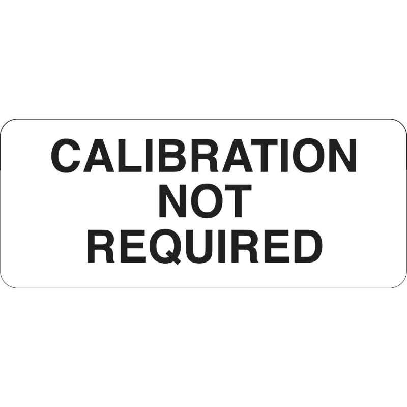 CALIBRATION NOT REQUIRED Write-on Inspection Labels, Black on White, 364 per Package