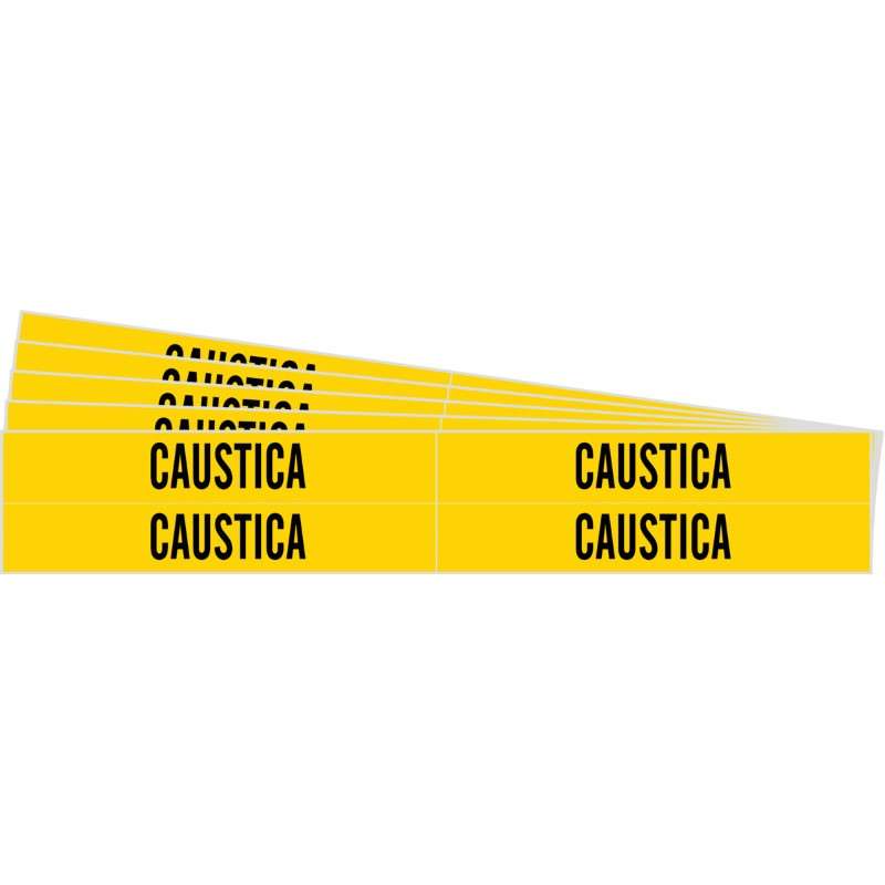 CAUSTICA Pipe Marker Style 4 Yellow 4 per Card, 5 PK