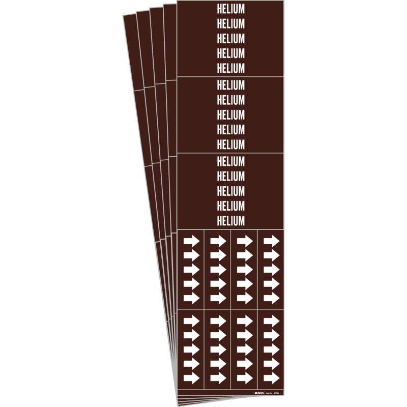 HELIUM Pipe Marker Arrows Style 3C Arrows White on Brown 3 per Card, 5PK