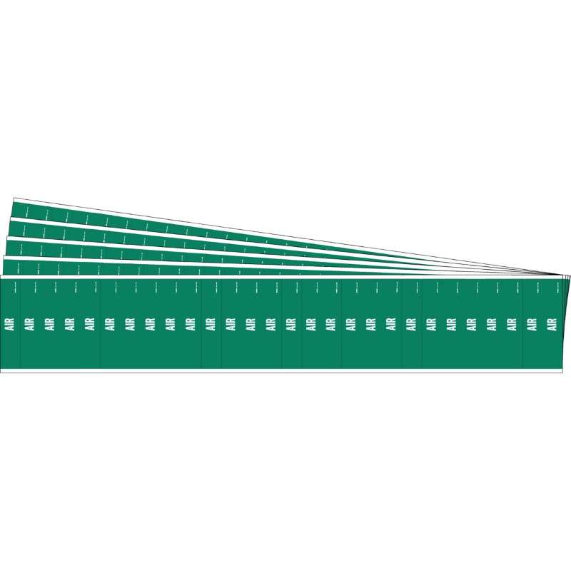 AIR Pipe Marker Style 28 White on Green 28 per Card, 5 PK
