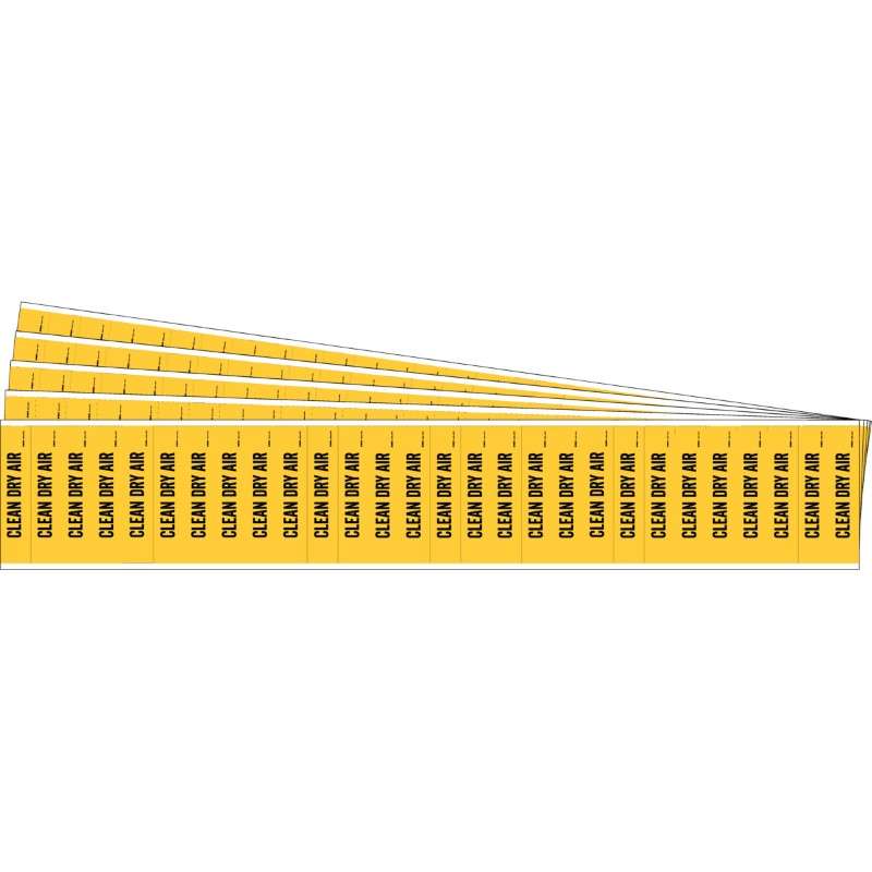 CLEAN DRY AIR Pipe Marker Style 28 Yellow on Black 28 per Card, 5 PK