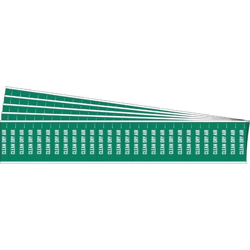 CLEAN DRY AIR Pipe Marker Style 28 White on Green 28 per Card, 5 PK