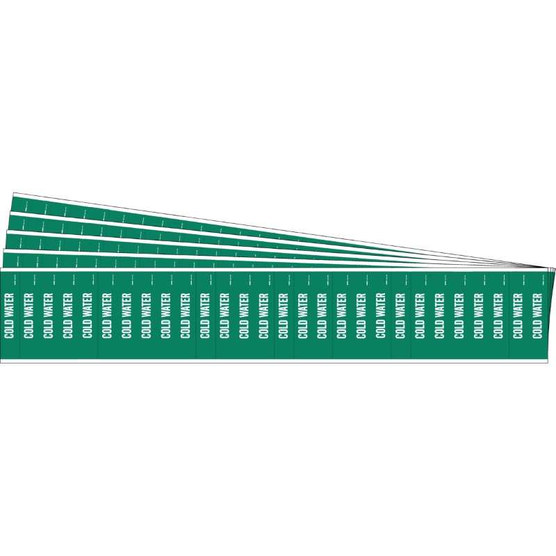 Cold Water Piper Marker, .75" Diameter or Smaller, White on Green, 28 per Card