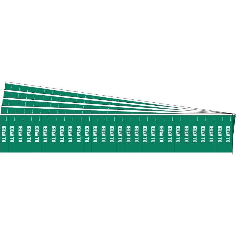 D.I. WATER Pipe Marker Style 28 White on Green 28 per Card, 5 PK