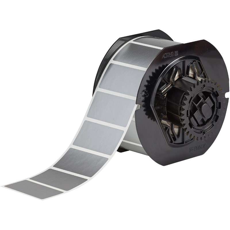 B33 Series Metallic Non-Metal Polyester Labels 1in H x 2in W Silver 1500/RL