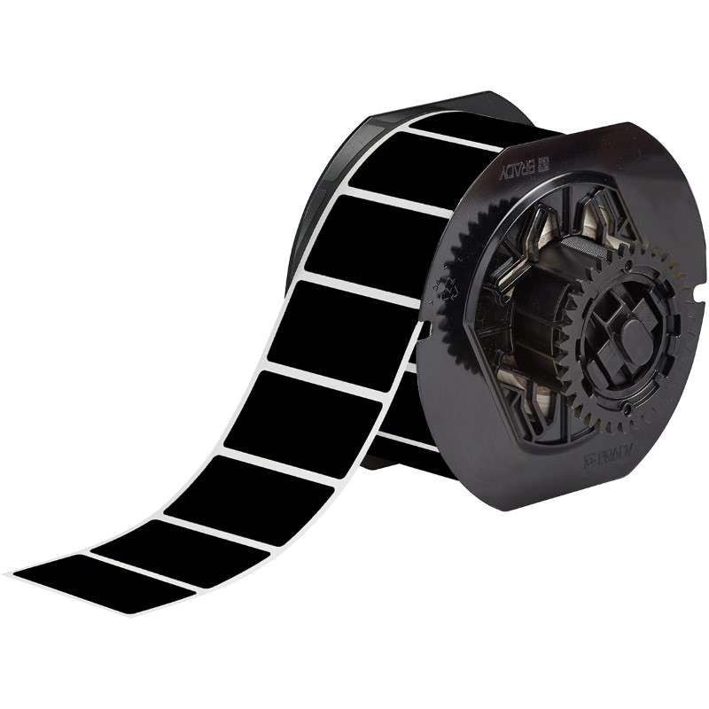 B33 Series Matte Black Polyester Labels 1 in H x 2 in W Black 1000/RL