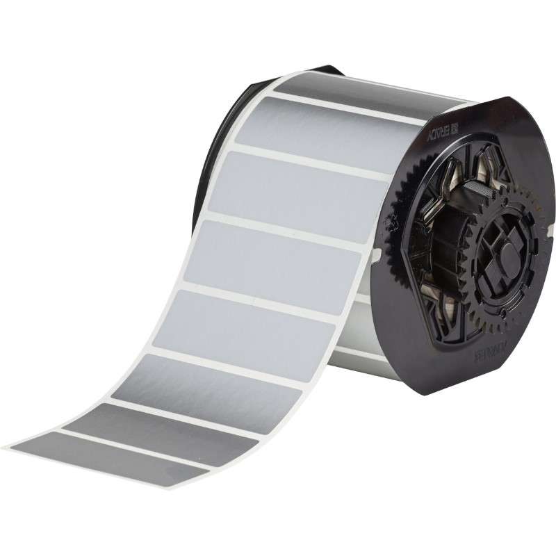 B33 Series Metallic Non-Metal Polyester Labels 1in H x 3in W Silver 1500/RL