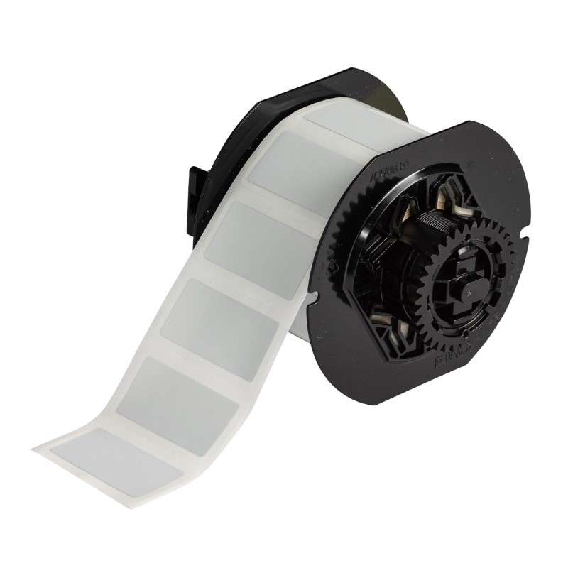 B33 PermaShield Metallized Polyester Lbl 1 in H x 2 in W Light Gray 700/RL