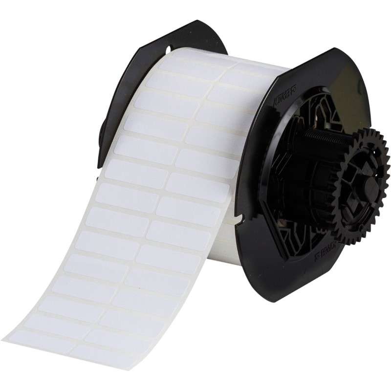 B33 Series Matte Top-Coated Polyimide Wire Marking Label, White, 0.375 x 1.25", 5000 per Roll