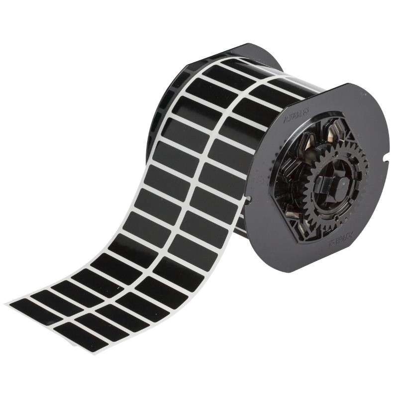 B33 Series Matte Black Polyester Labels 0.5 in H x 1.5 in W Black 3300/RL