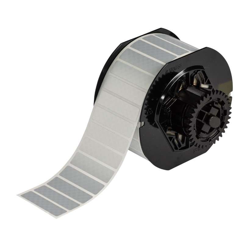 B33 Series Tamper Evident Metallized Polyester Labels 0.5in H x 2in W SL 2500/RL